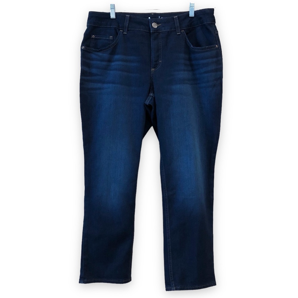 Lee Deep Dye Dark Blue Straight Jeans Midrise Regular Fit Size 16 Petite NWT